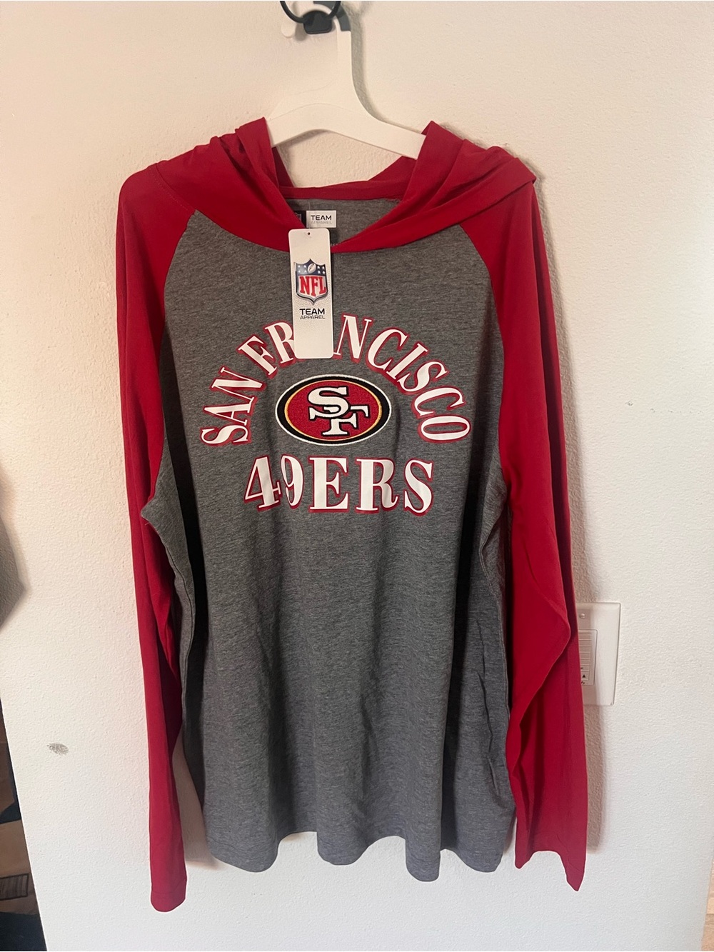 NFL San Francisco 49ers Crewneck Sweatshirt - Gray and Red